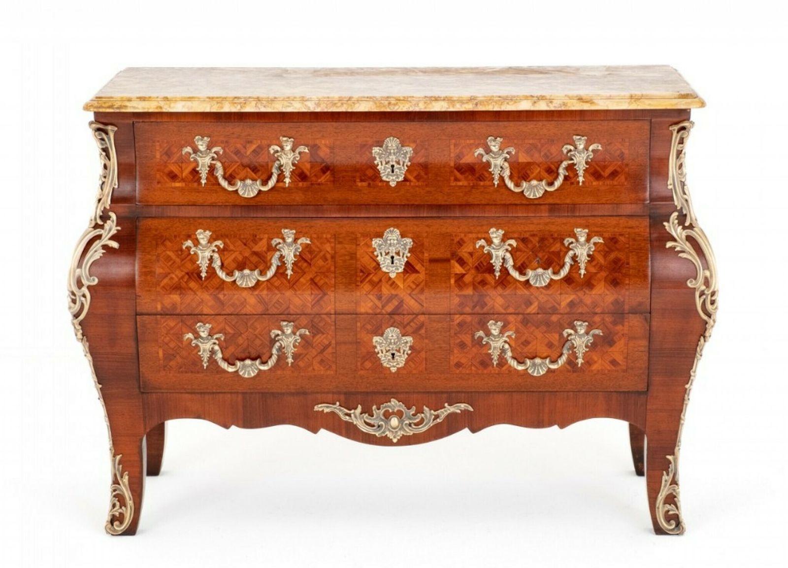 Louis XVI Bombe Commode Antique French Chest Drawers 1900 photo furniture