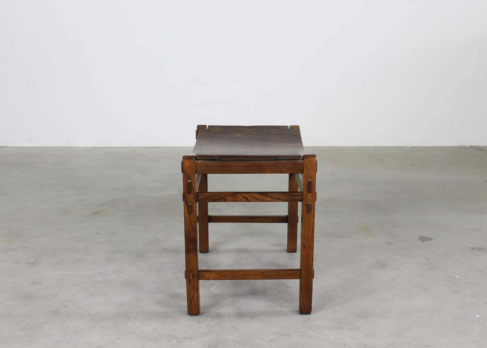 5140.0 Giuseppe Rivadossi Set Of Two Oak Wood Stools By Officina Rivadossi 1970s photo