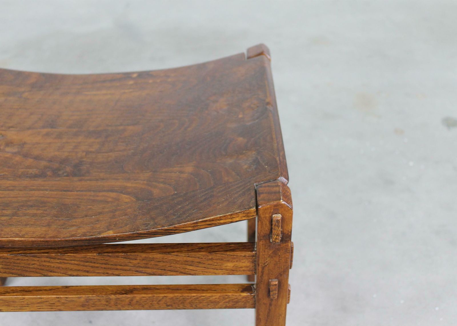 photo buy Giuseppe Rivadossi Set Of Two Oak Wood Stools By Officina Rivadossi 1970s