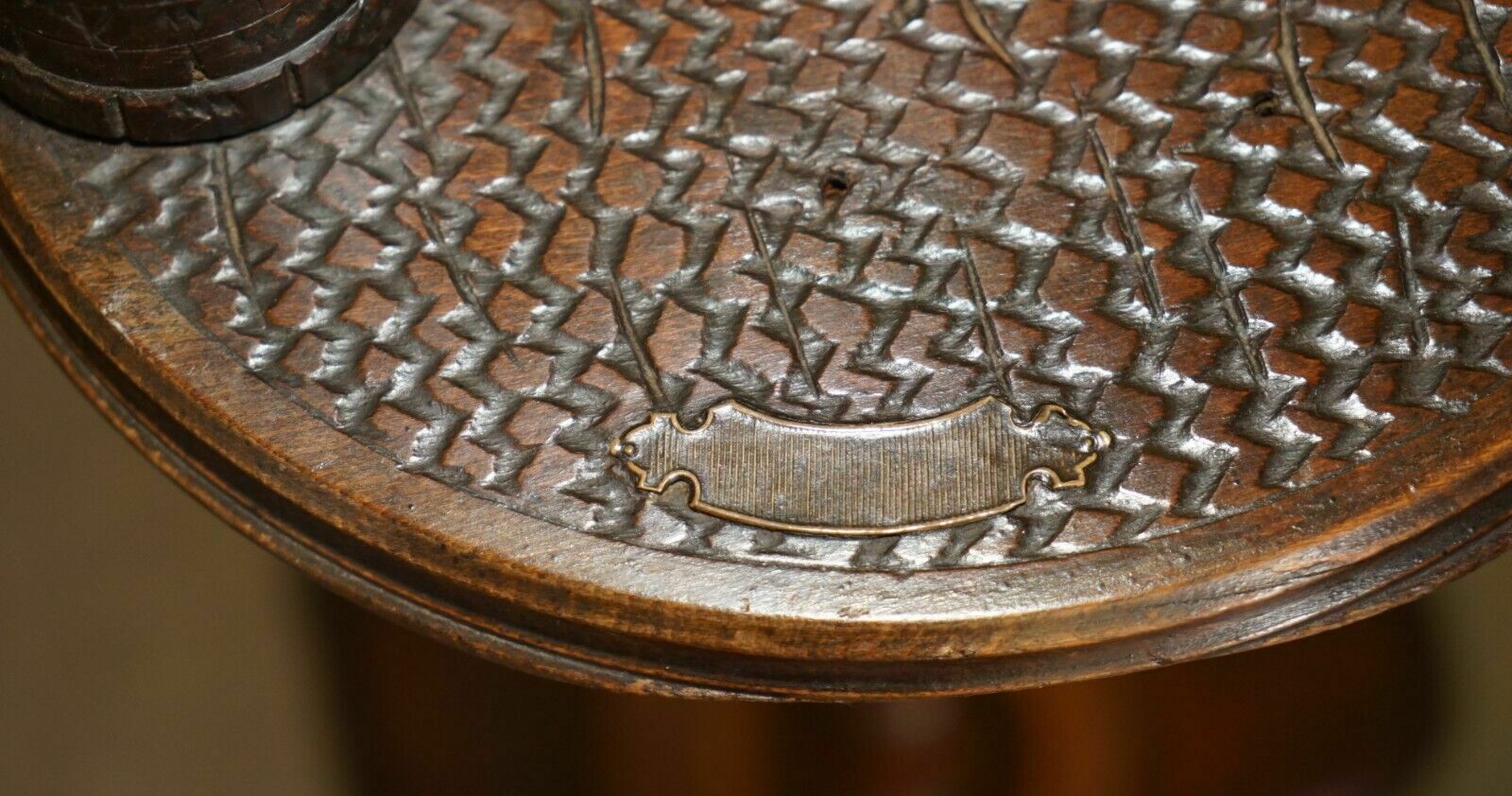 photo furniture Antique Victorian Smokers Side Table Depicting Castles For Pipes Tobacco Cigars