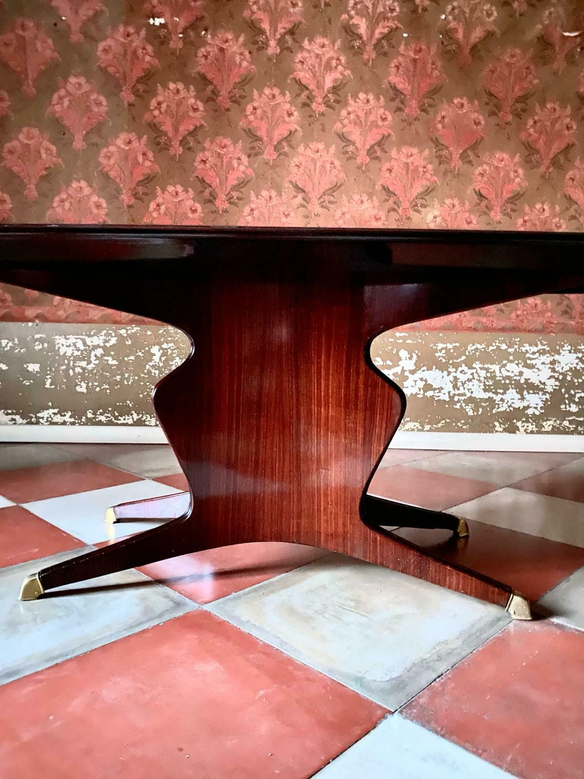 photo buy Italian Midcentury Modern Mahogany And Rosewood Dining Set, Osvaldo Borsani For Atelier Borsani Varedo, Italy 1950