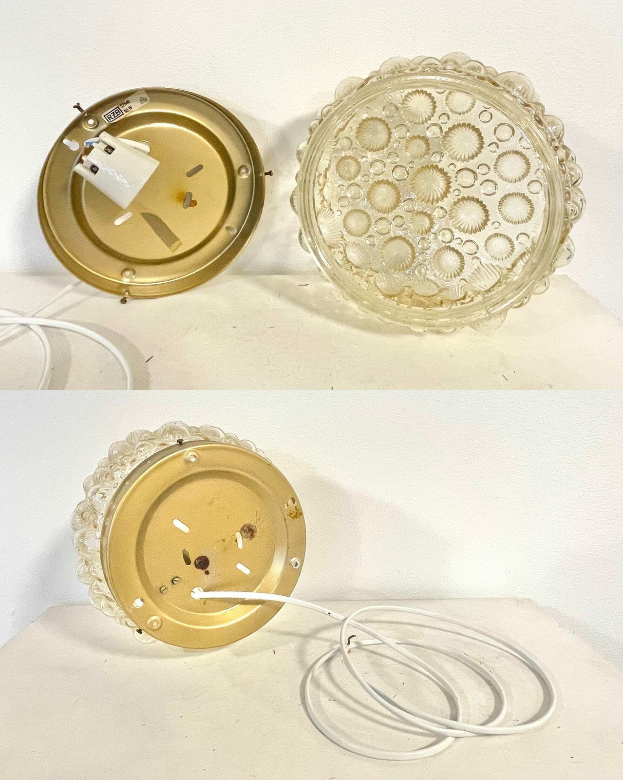 photo for sale Vintage Mid Century German Bubble Glass Wall Or Ceiling Lamp In Organic Pattern   Design From Rudolf Zimmermann Bamberg