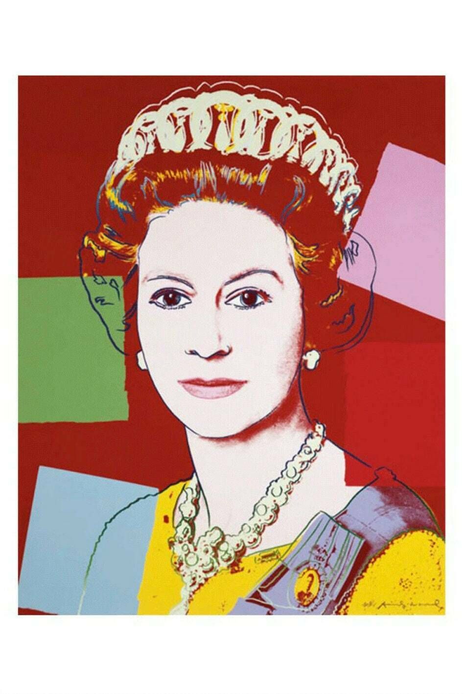 Authentic Andy Warhol Exhibition Poster   Queen Elizabeth   Reigning Queen   Original Museum Print