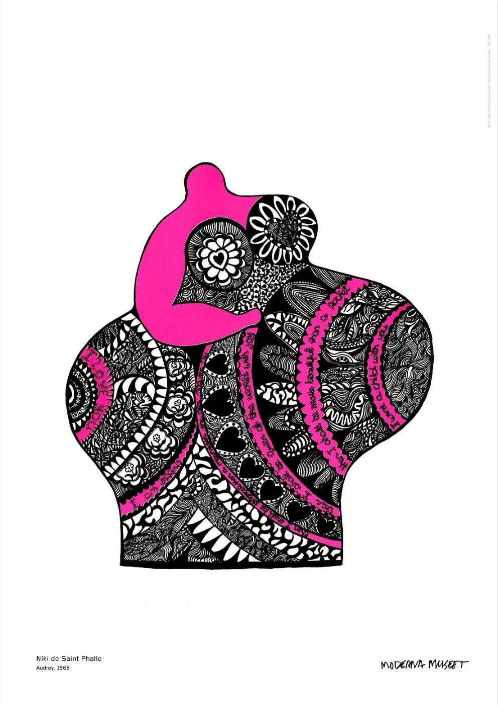 Authentic Niki De Saint Phalle Exhibition Poster   Nanas   Feminist Artist Pregnancy Original Museum Print