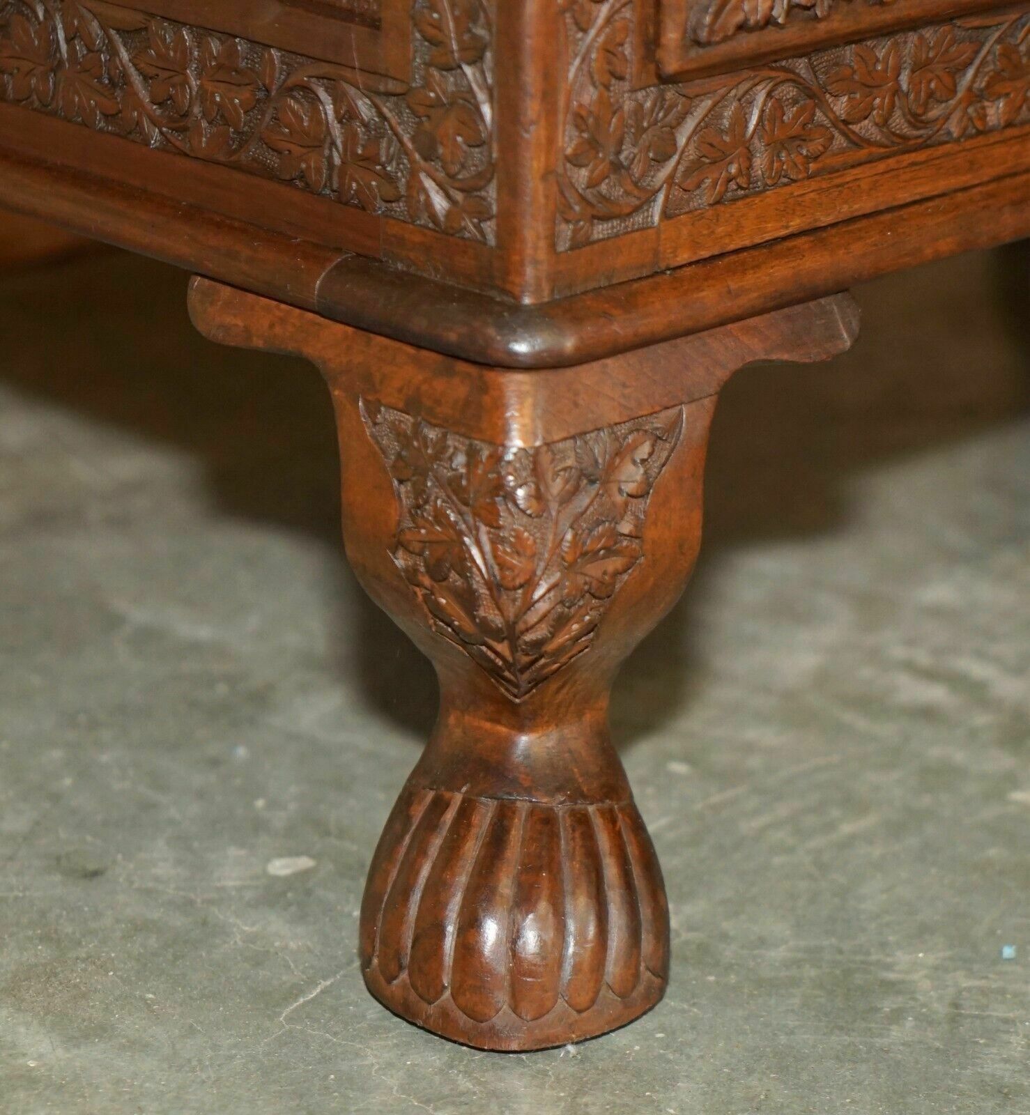 Antique Ornately Carved British Colonial Burmese Drinks Cabinet Bar With Key photo buy