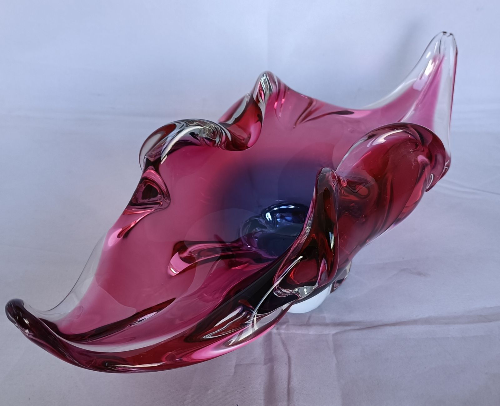 "Dali" Moustache Glass Centre Piece From Czechoslovakia, Designsd By Josef Hospodka photo Home Decor