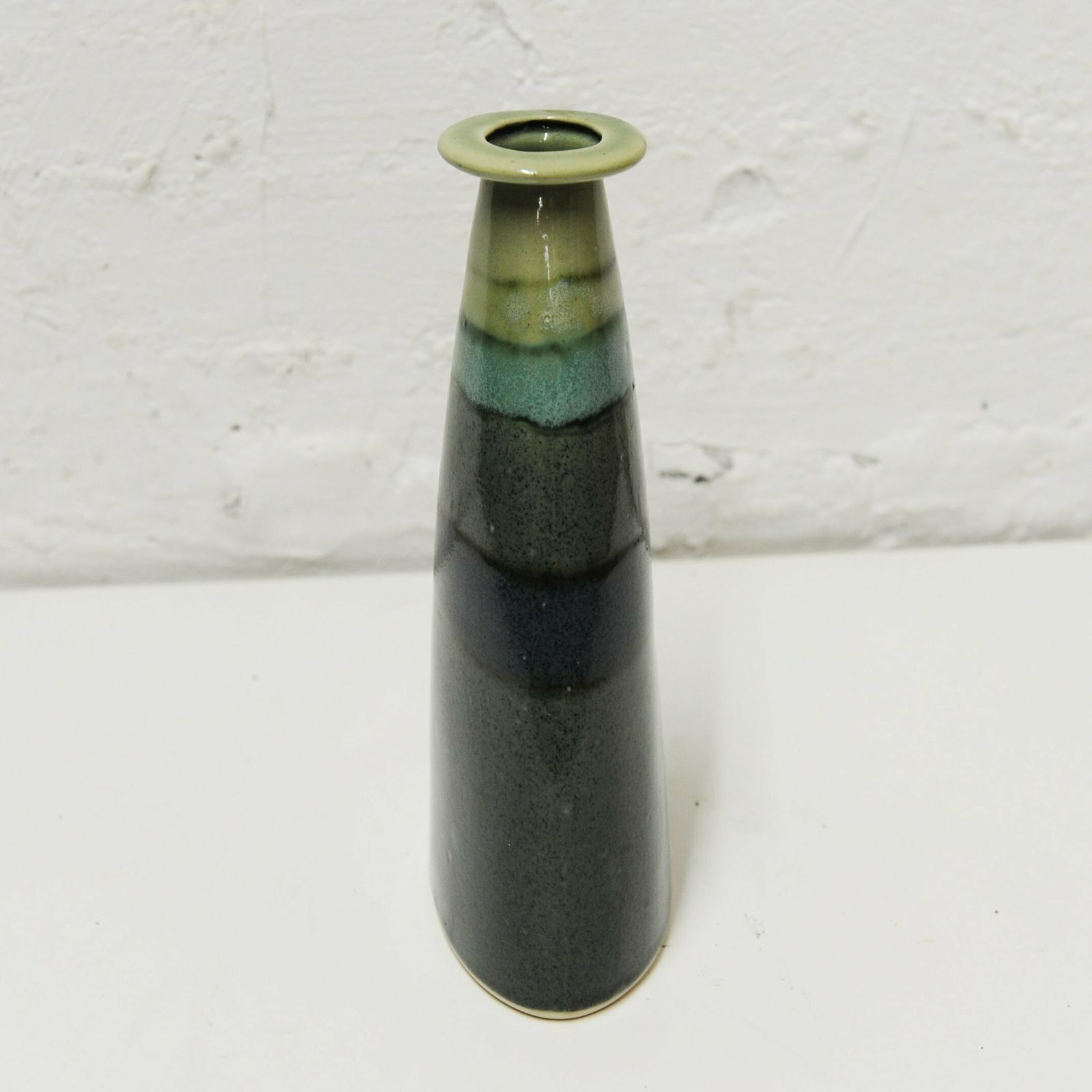 Green And Blue Striped Studio Pottery Glazed Vase, 1990s photo 75.0