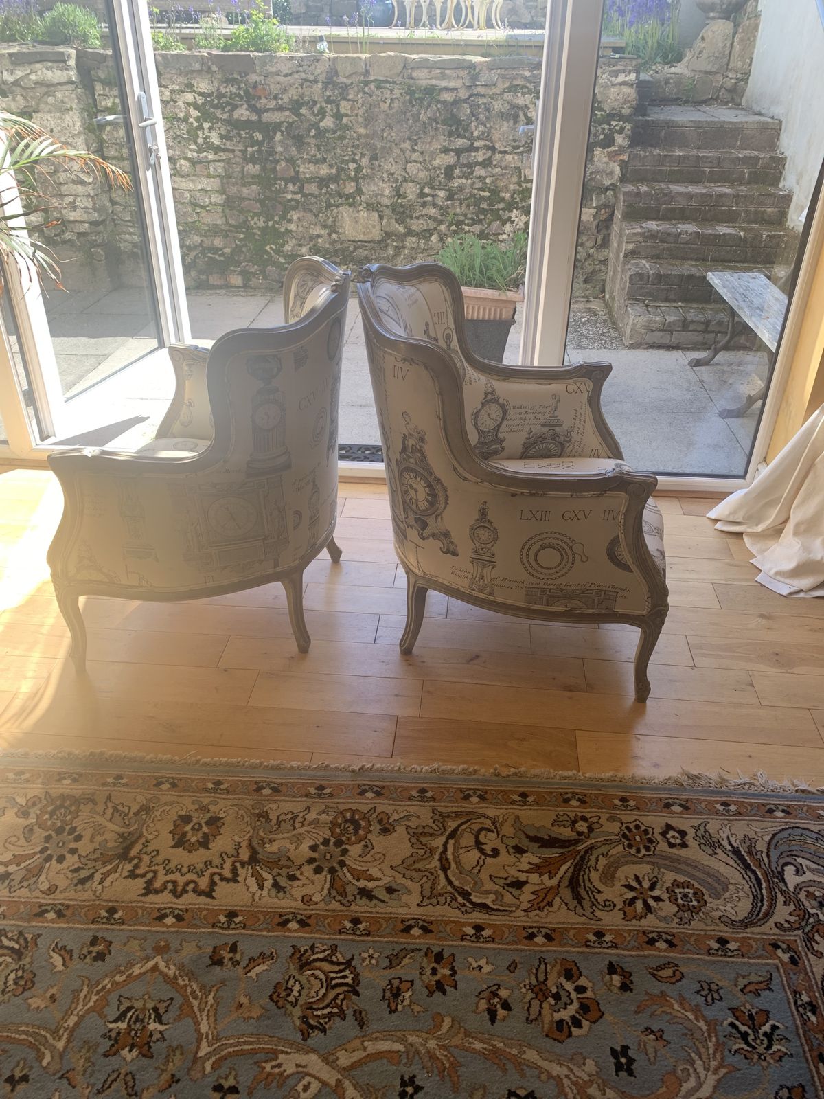 A Pair Of Laura Ashley Bergere Style Arm Chairs photo for sale