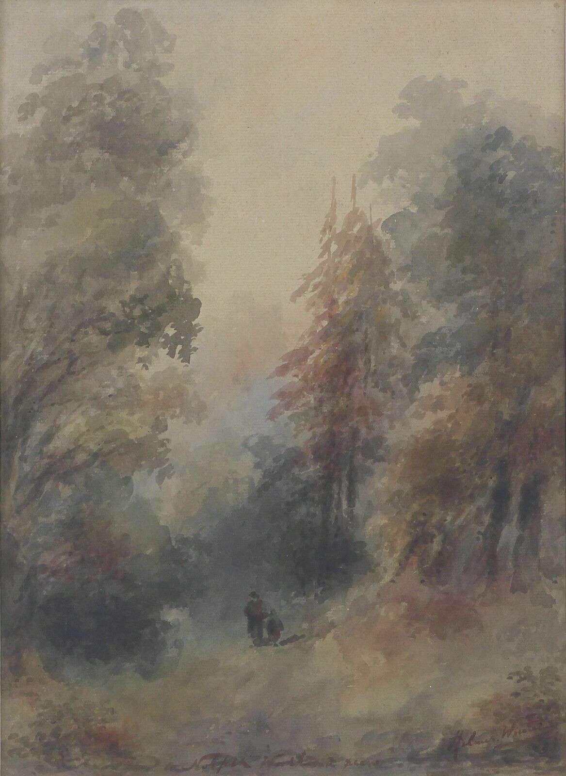 Watercolour By Holmes Edwin Cornelius Winter. Norfolk Woodland Scene photo furniture