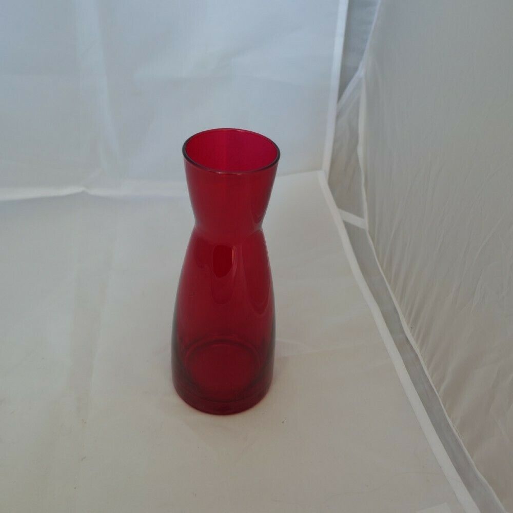A Pair Of Ypsilon Red Glass Carafes By Bormioli Rocco photo furniture
