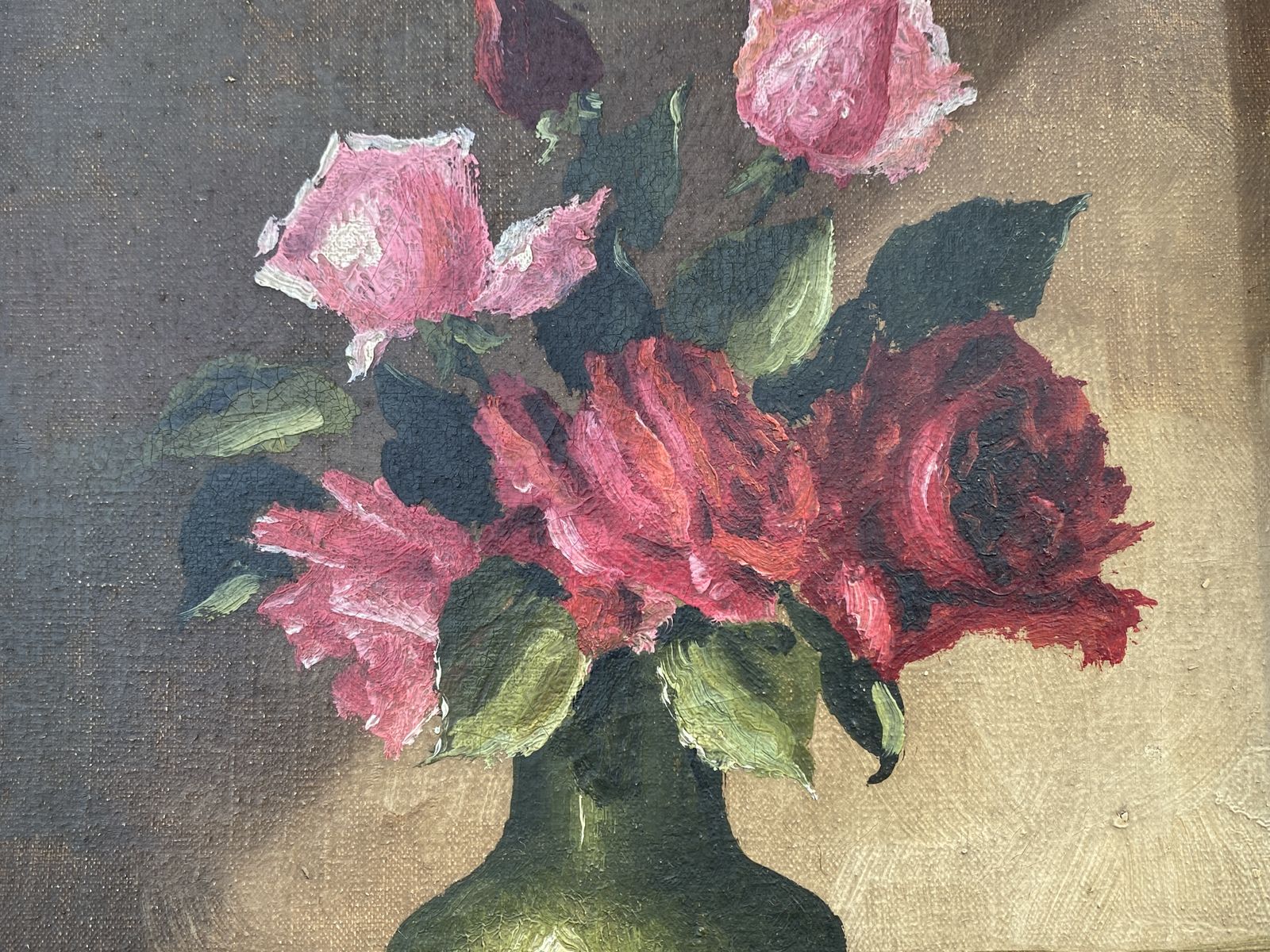 A Beautiful Near Pair Framed Danish Art Oil In Canvas 'Flowers In Vases' S. Thomsen C1940s photo furniture