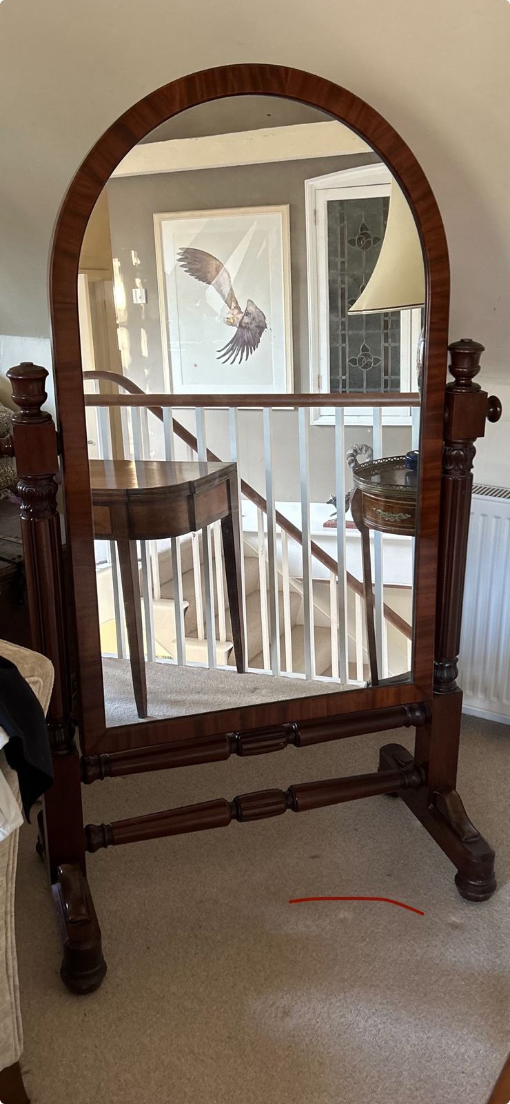 19th Century Cheval Floor Standing Swivel Mahogany Mirror photo buy