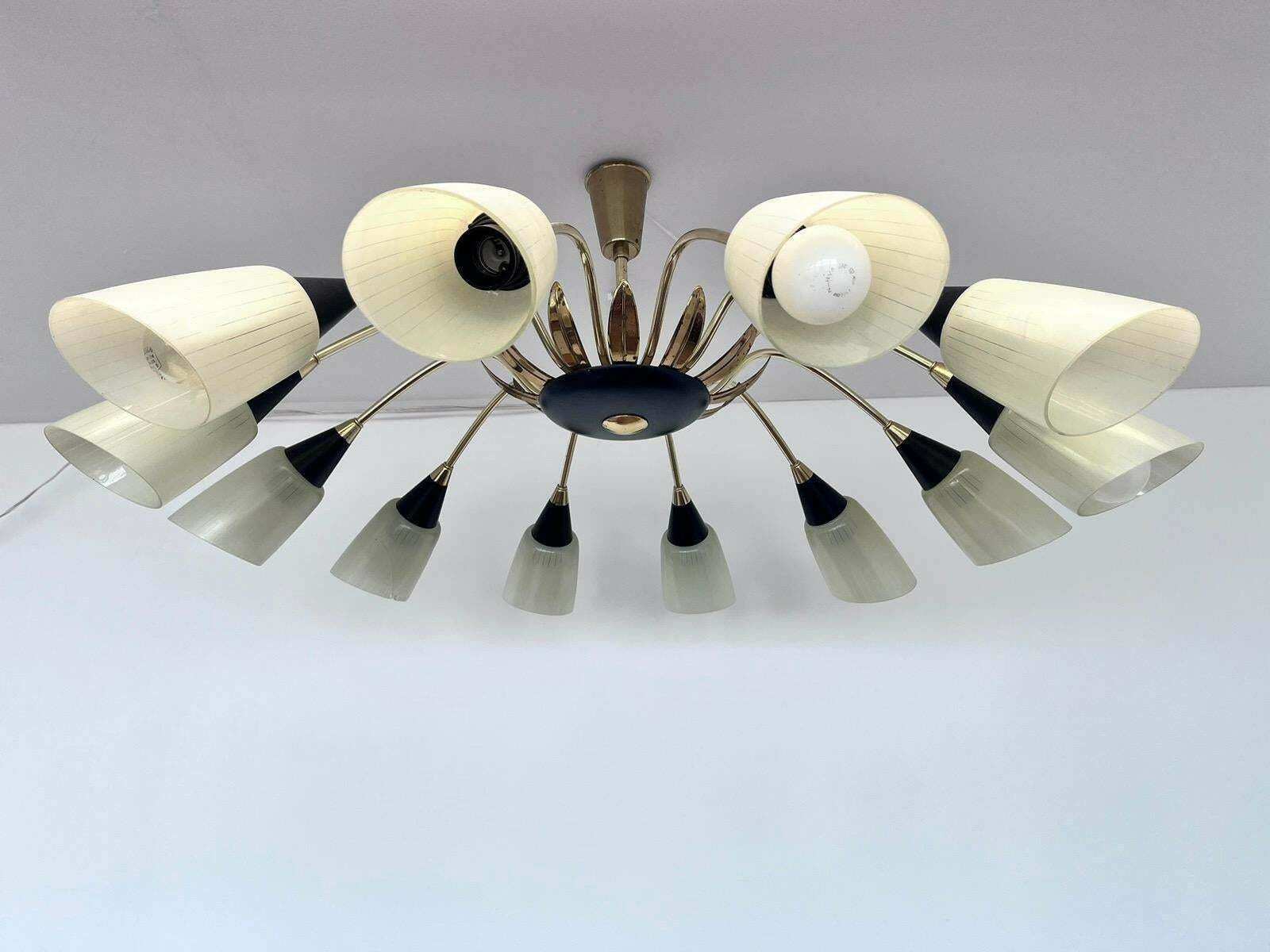 Very Rare Large Stilnovo Style Chandelier, Germany, 1960s photo buy