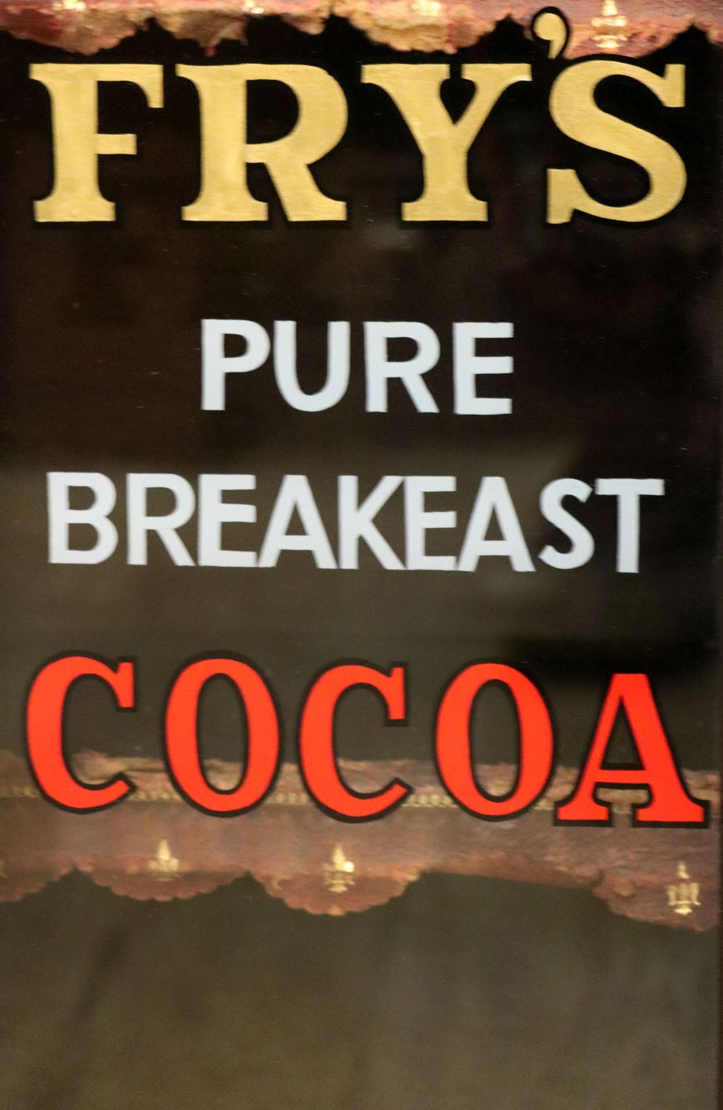 photo furniture A Very Nice Victorian Glazed Shopfitting Cabinet, Hand Sign Written With Advertising For Fry’s Chocolate,