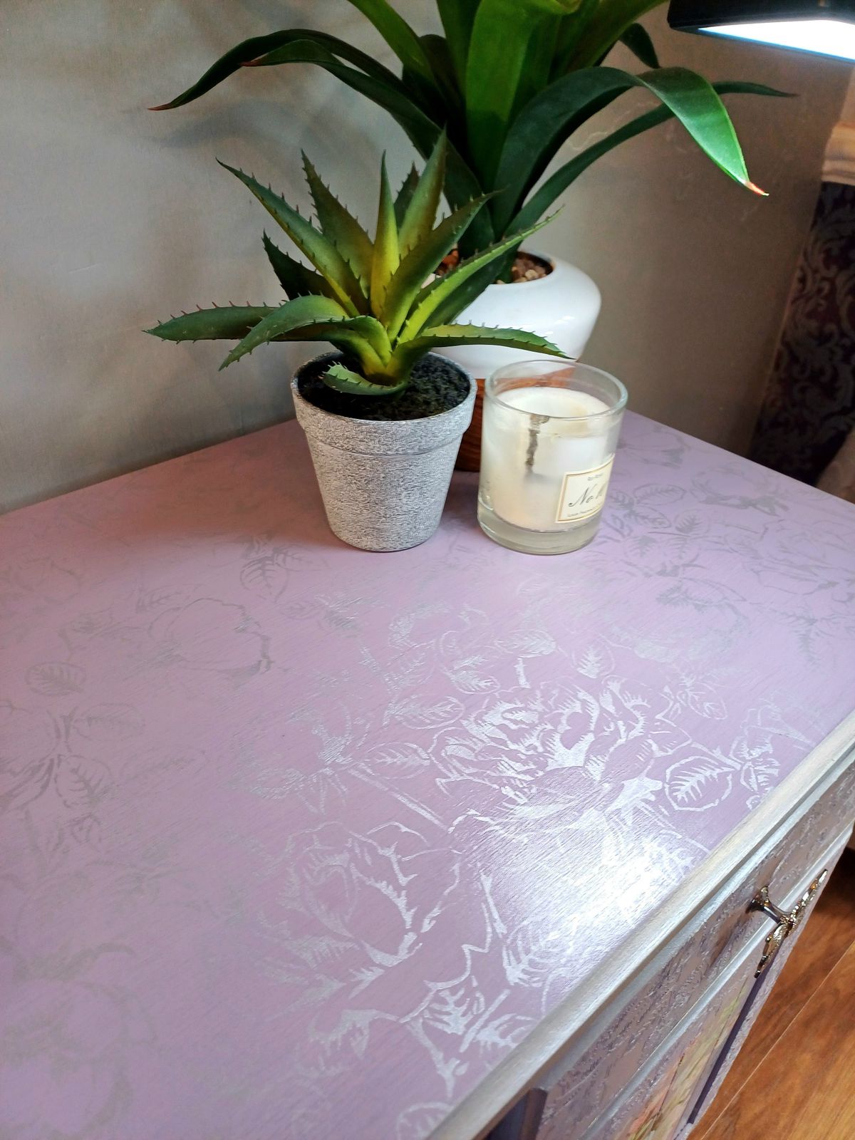 Upcycled Lilac And Silver Pine Cupboard photo vinterior
