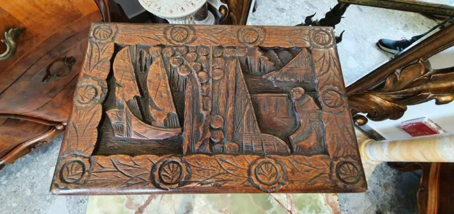 Hand Carved Massive Wooden Box photo Furniture
