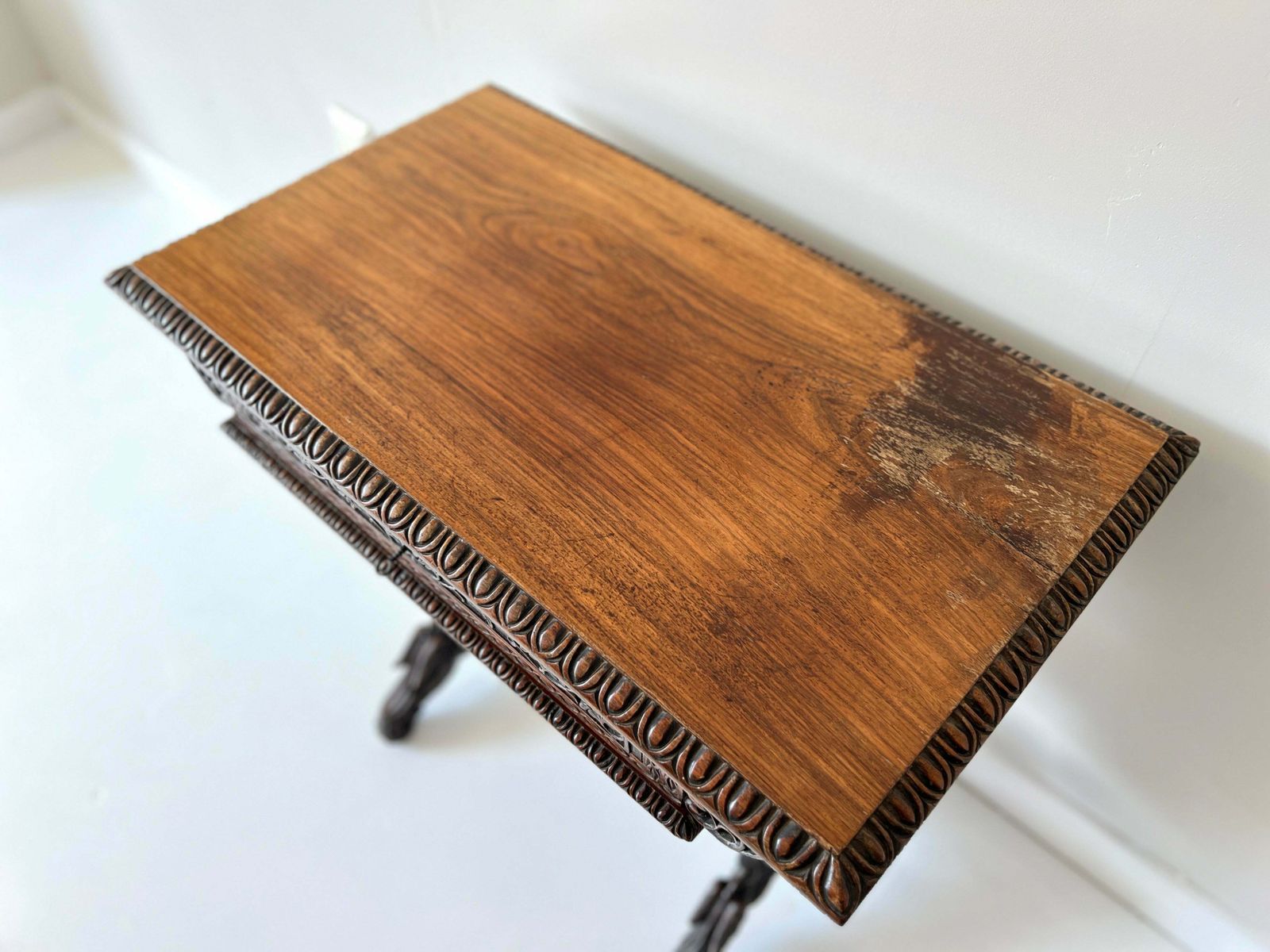 1145.0 19th Century Anglo Indian Carved Rosewood Writing Desk photo