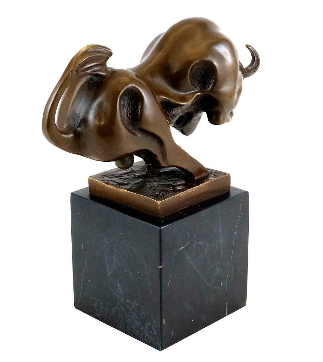 Bronze Sculpture Of A Bull In Motion, 20th Century. photo buy