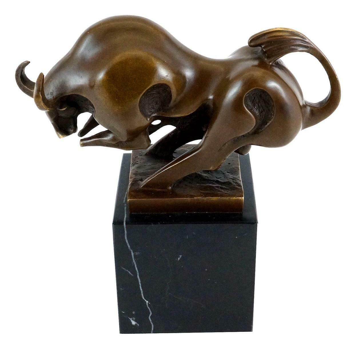 photo furniture Bronze Sculpture Of A Bull In Motion, 20th Century.