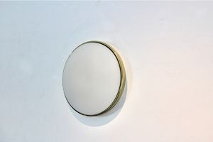 Large Glashütte Limburg Brass & Opaline Glass Wall Light, Stock Of 9 photo Lighting