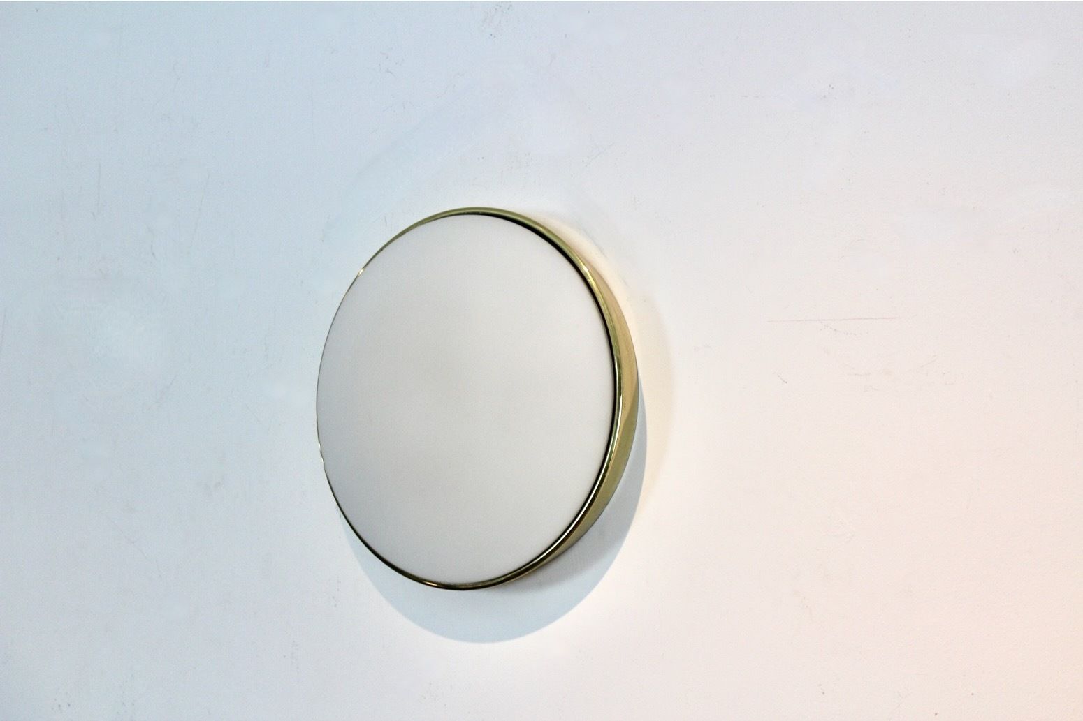 photo buy Large Glashütte Limburg Brass & Opaline Glass Wall Light, Stock Of 9
