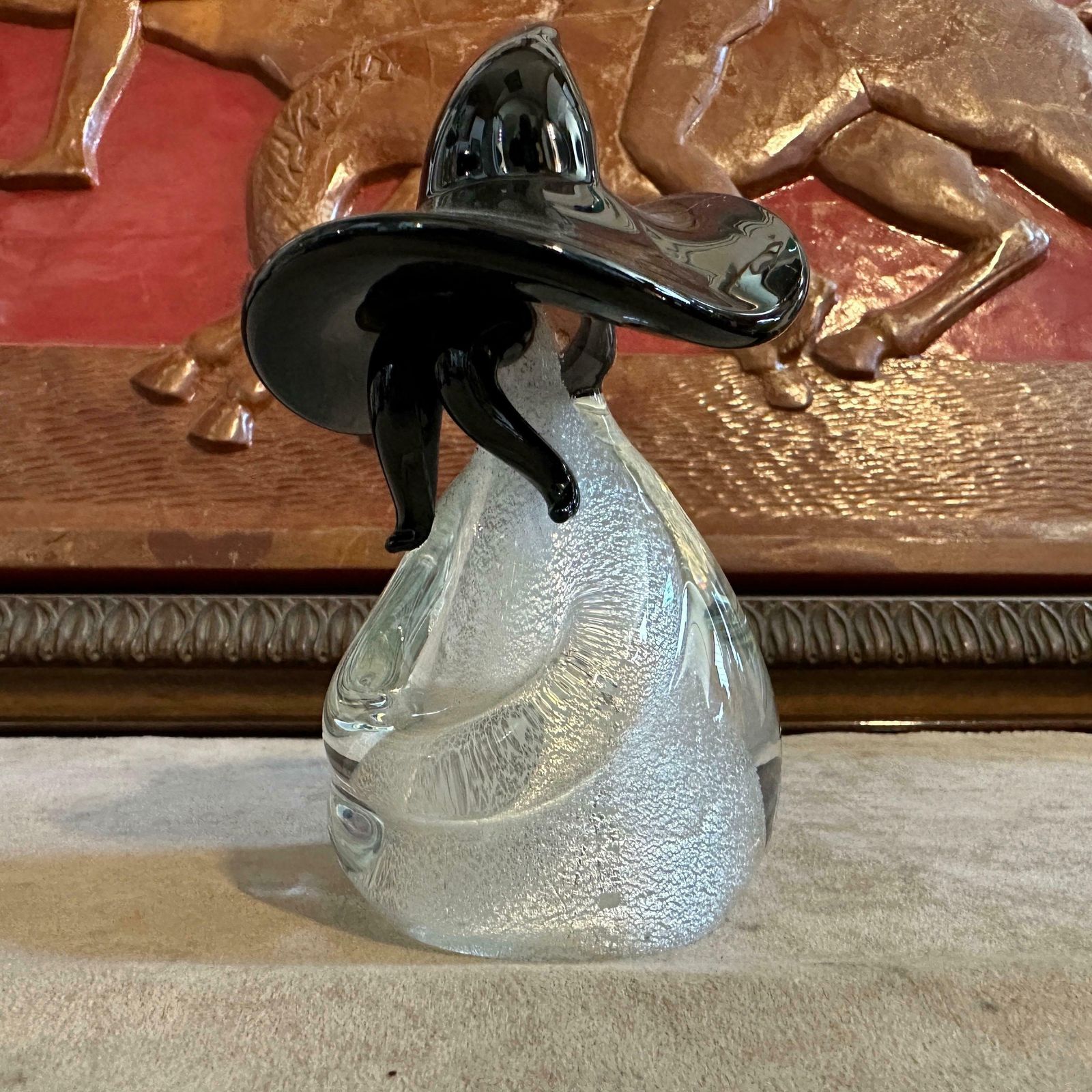 1980s Modern Black And White Murano Glass Figure Of A Mexican photo furniture