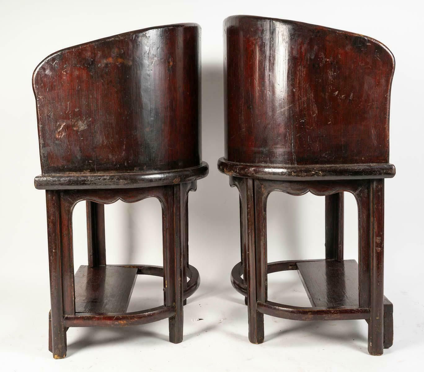Pair Of Art Of Asia Wooden Dignitary Armchairs With Footrests. photo buy