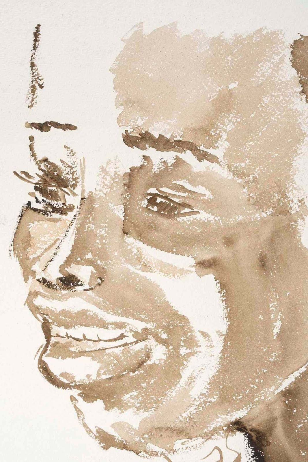 Watercolour On Paper, Portrait Of An African Woman, 20th Century. photo furniture