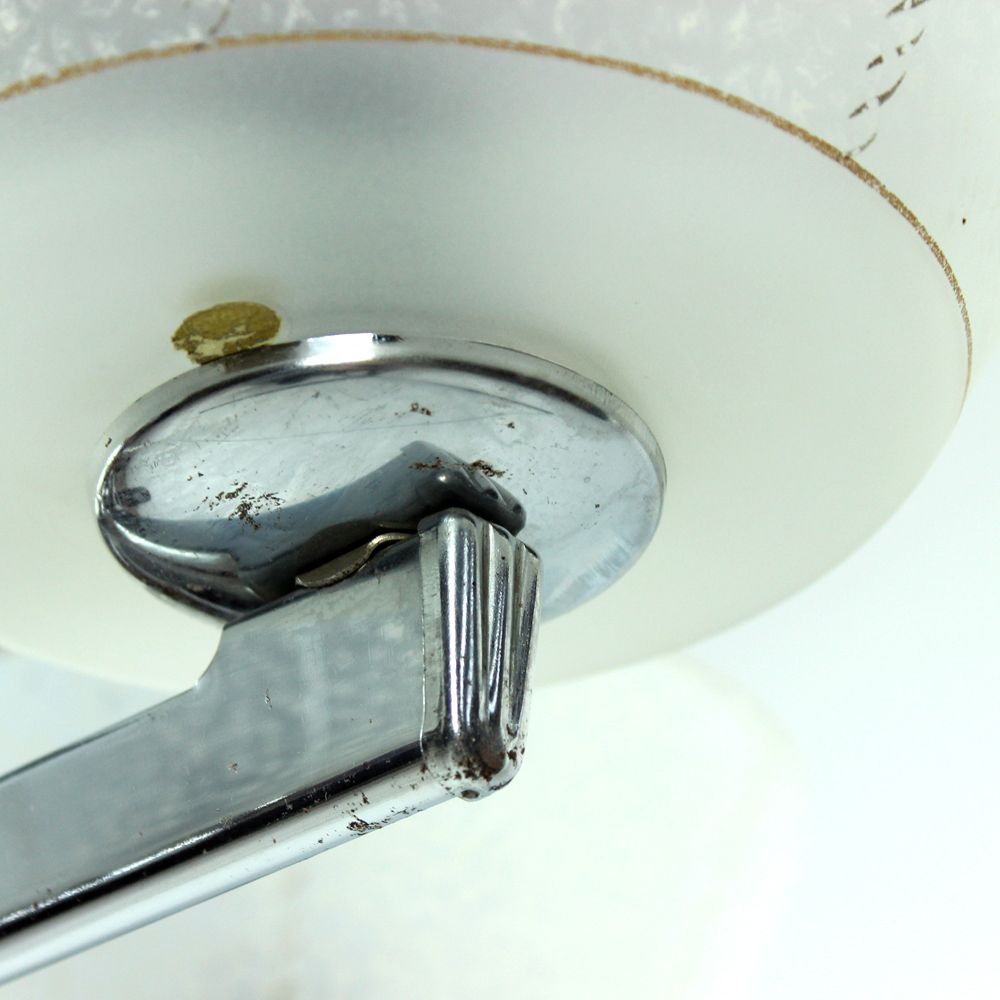 Art Deco Ceiling Light In Chrome, Czechoslovakia Circa 1940s photo 420.0