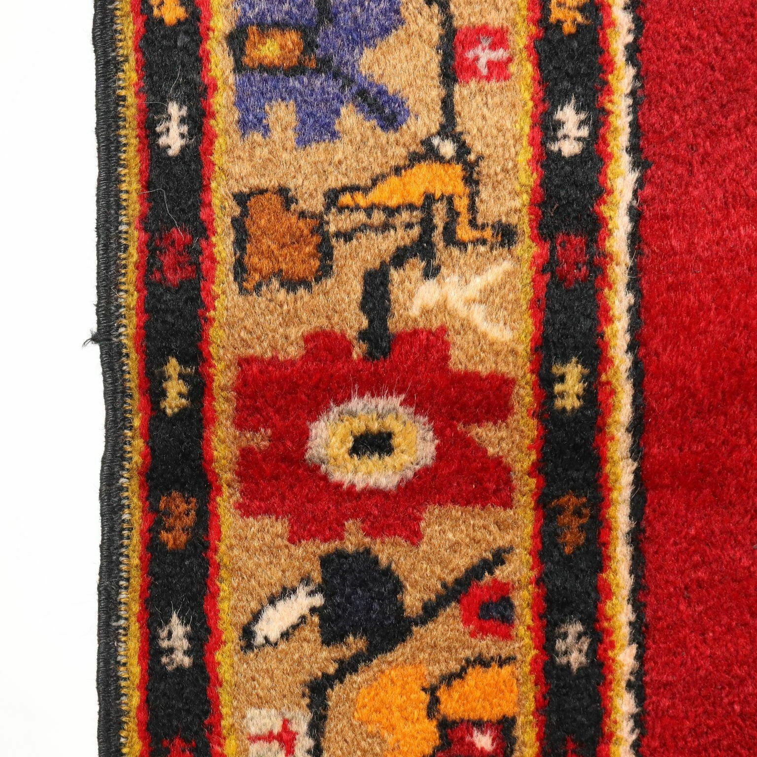 Antique Ismirne Carpet Wool Heavy Knot Turkey 108 X 42 In photo vinterior