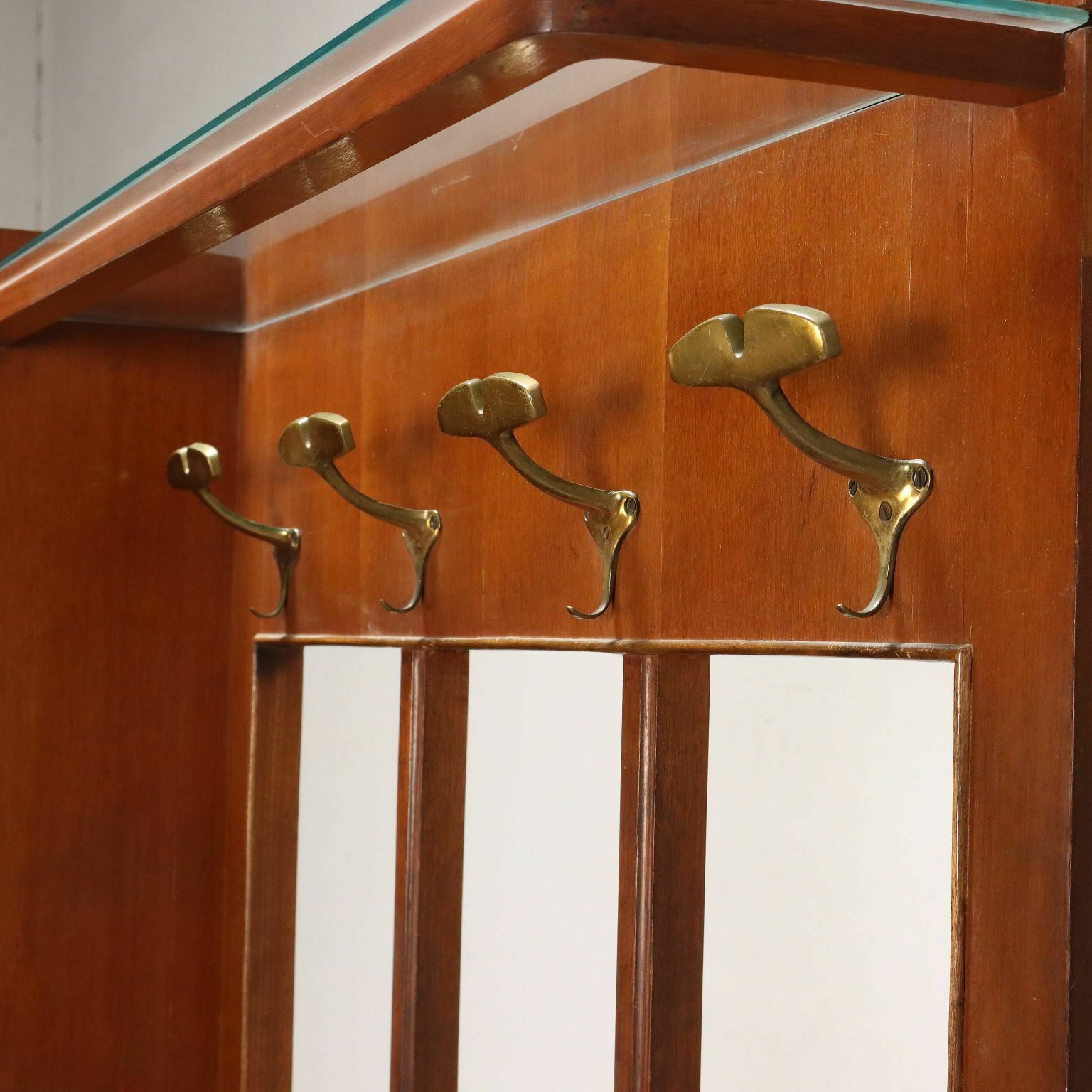 Vintage 1940s Coat Stand Mahogany Veneer Italy photo for sale