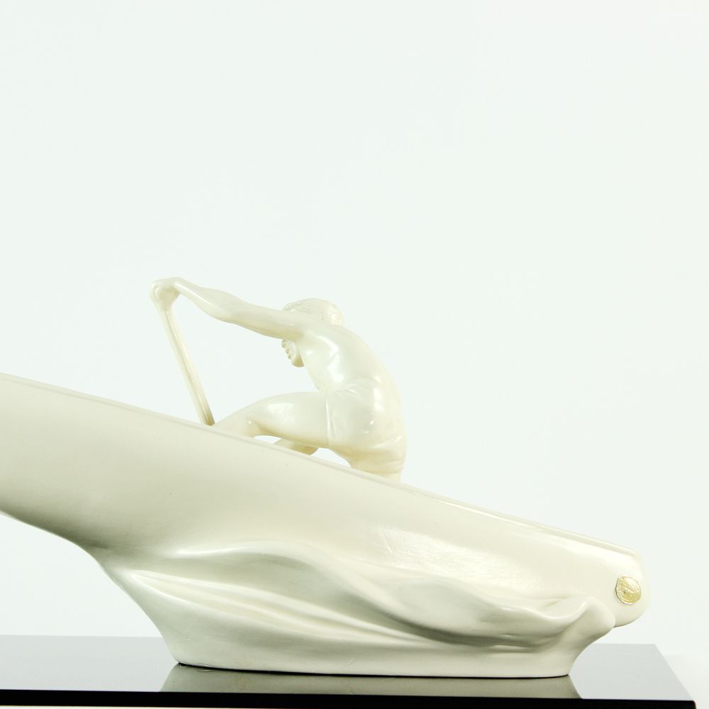 Iconic Sculpture Of Boat Rower, Jihokera, Czechoslovakia 1960s photo vinterior