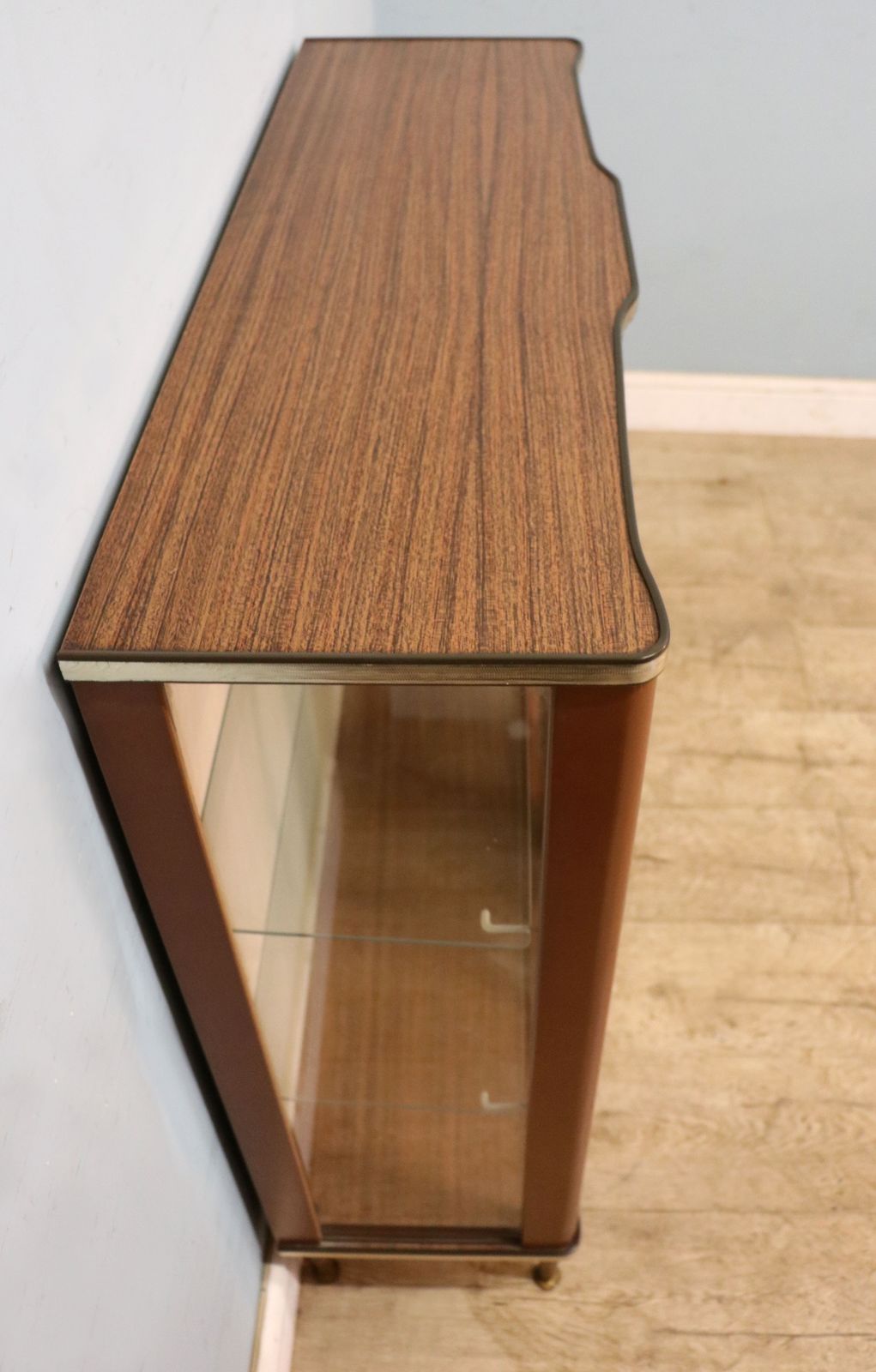 Furniture A Lovely Post Second World War Melamine Finish Display Cabinet. photo