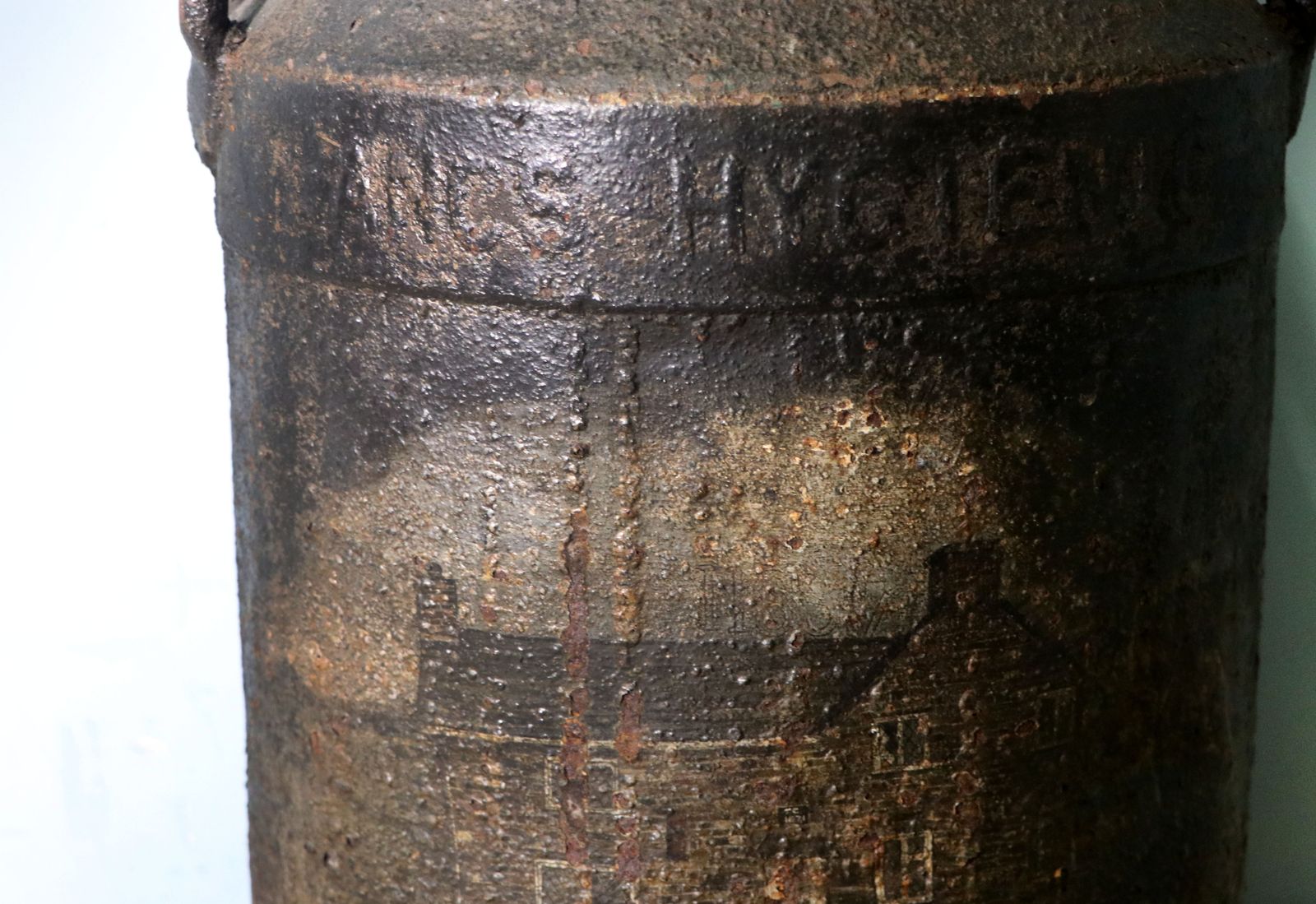 photo for sale A Wonderful Vintage Iron Milk Churn From The Manchester Area.