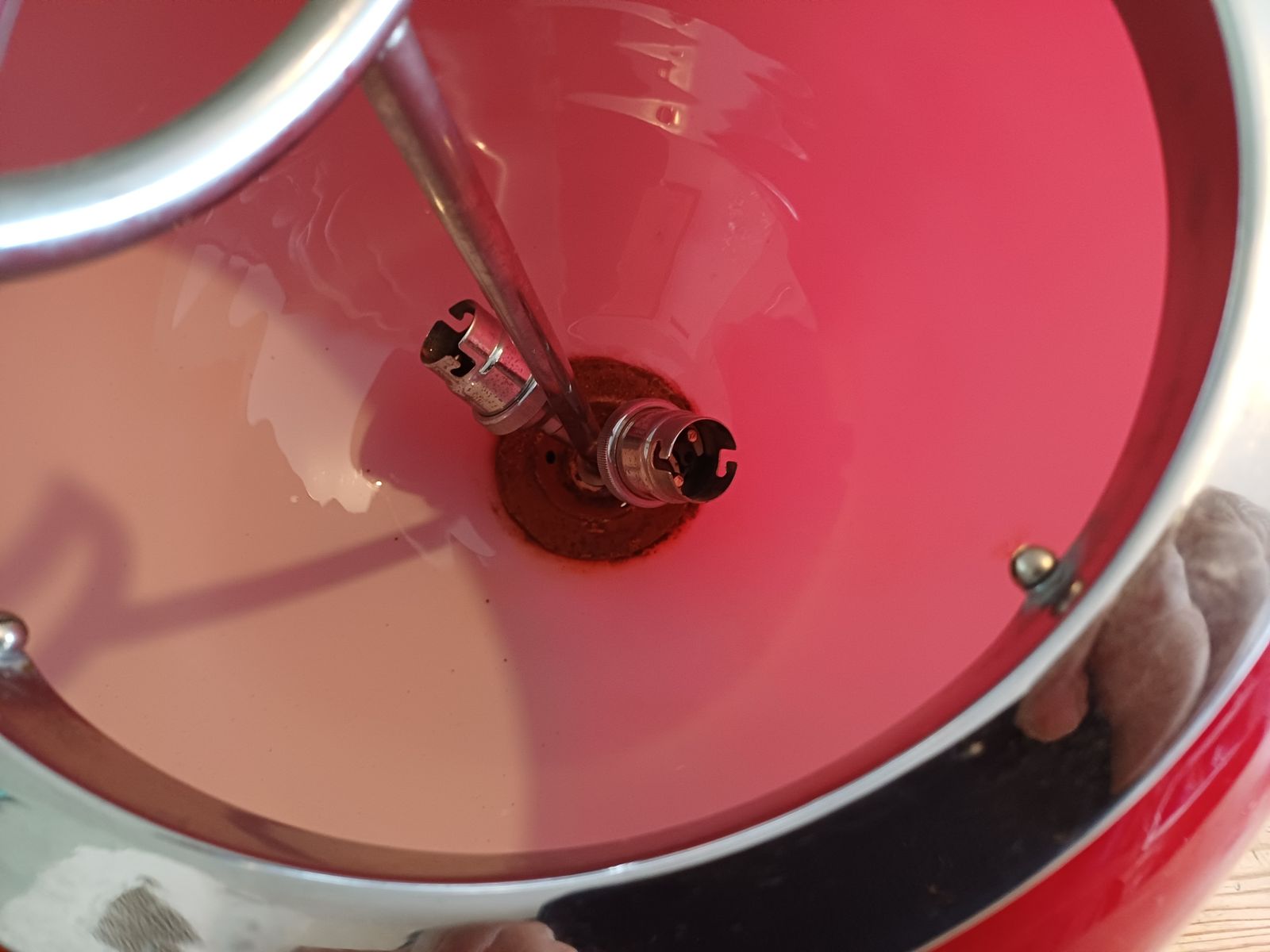 Vintage Opaline Red Pendant Lamp “Viro” photo buy
