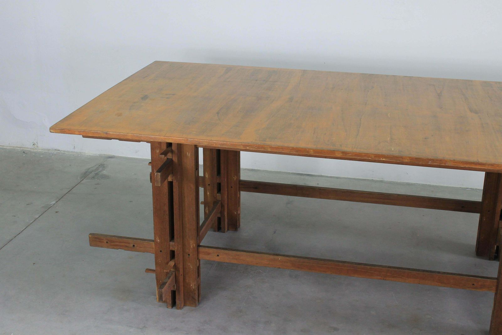 Giuseppe Rivadossi High Table In Wood Oak Wood By Officina Rivadossi, 1970s photo Furniture