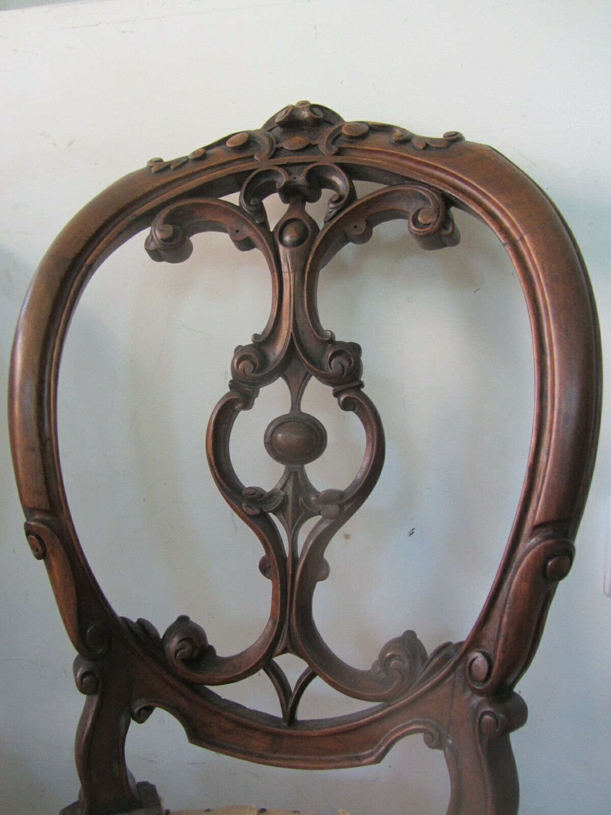 Four Victorian Walnut Balloon Back Chairs, Including Completed Upholstery With Fabric Choice photo vinterior