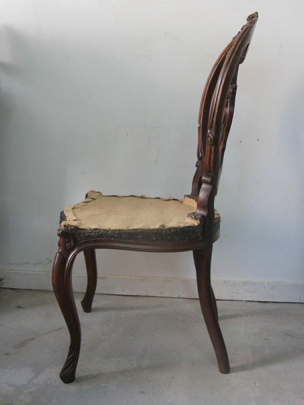 Four Victorian Walnut Balloon Back Chairs, Including Completed Upholstery With Fabric Choice photo vintage