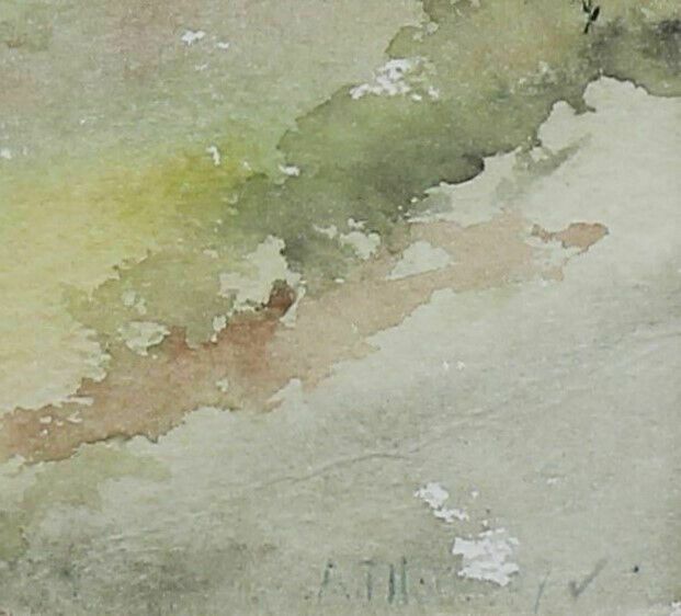 Watercolour Of Moored Boats At A Tidal Estuary photo for sale