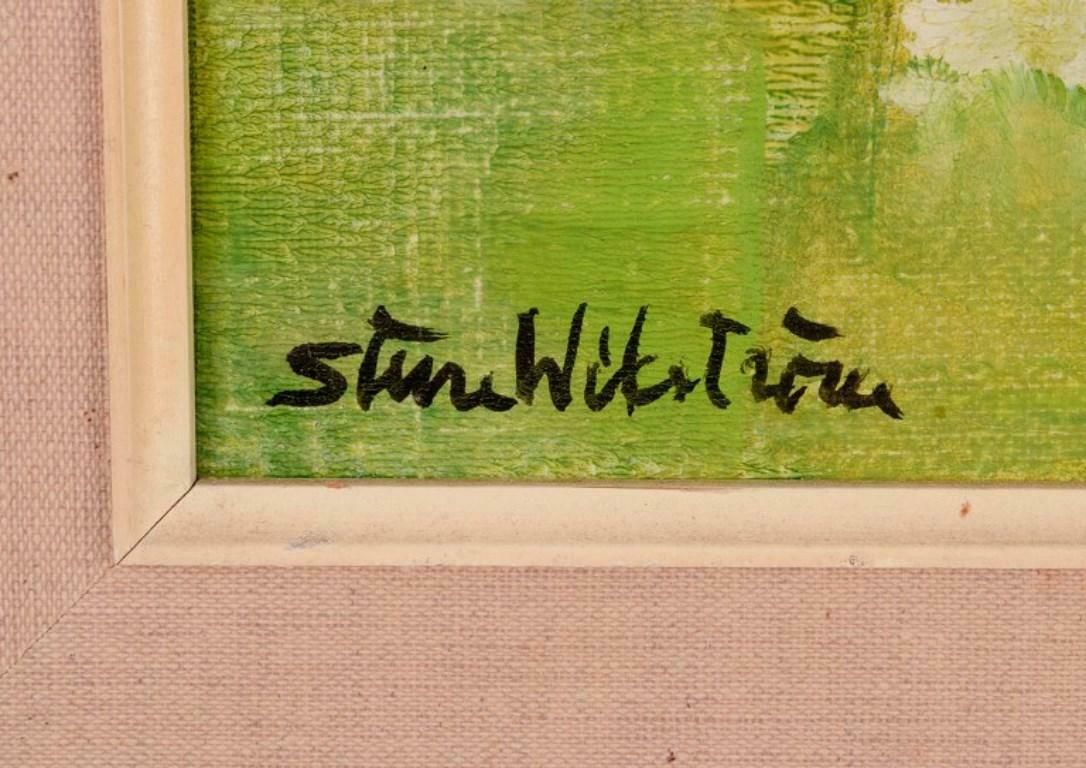 Sture Wickström, Swedish Artist. Oil On Canvas. Modernist Landscape $900 photo buy