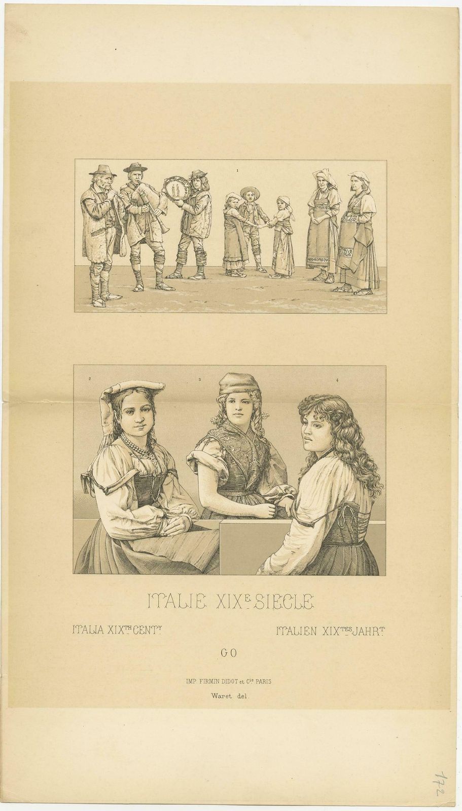 Antique Print Of 19th Century Italian Clothing By Racinet photo Art