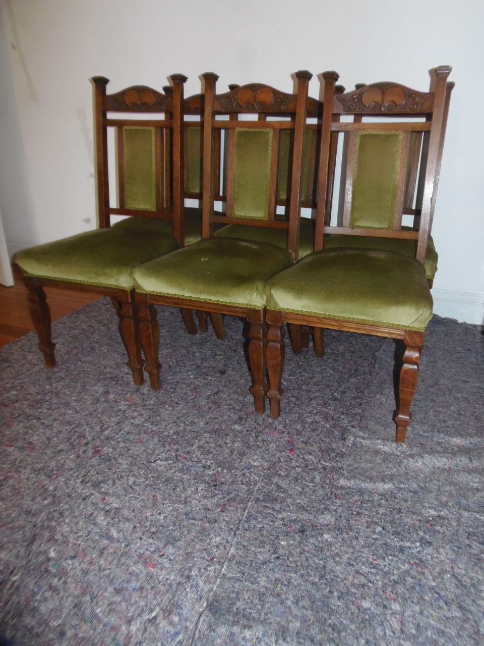 Arts And Crafts Set Of Six Chairs  .