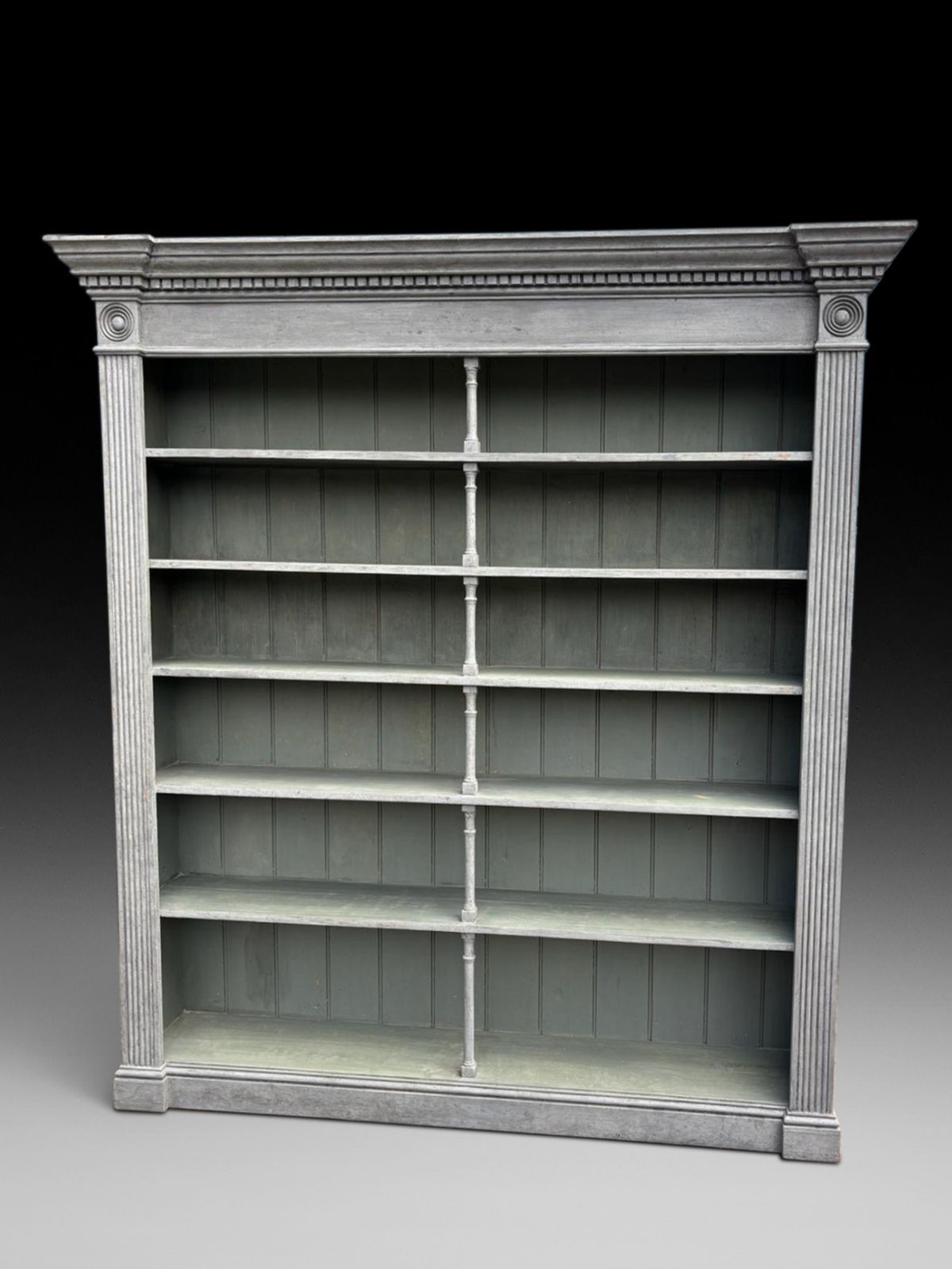 Distressed Painted Open Bookcase