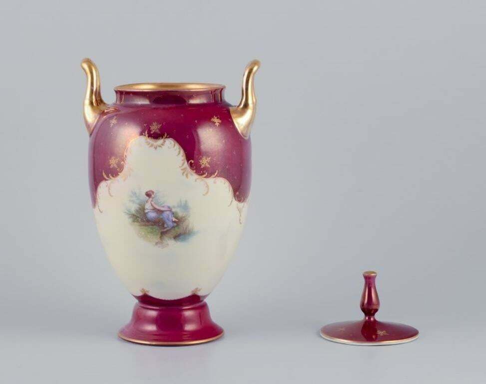 Rosenthal And Wien Early Lidded Porcelain Vase With Two Handles Classic Form photo for sale