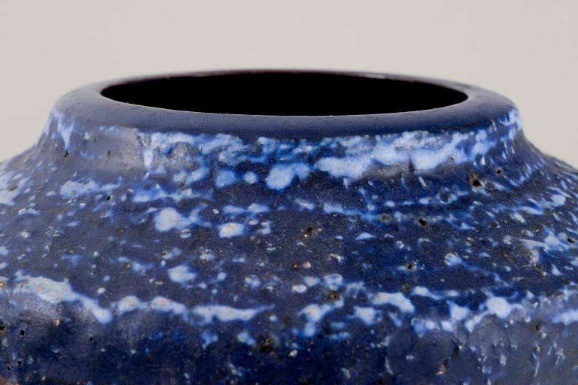 Thomas Nittsjö Sweden Large Ceramic Vase In Brown And Blue Tones photo vinterior