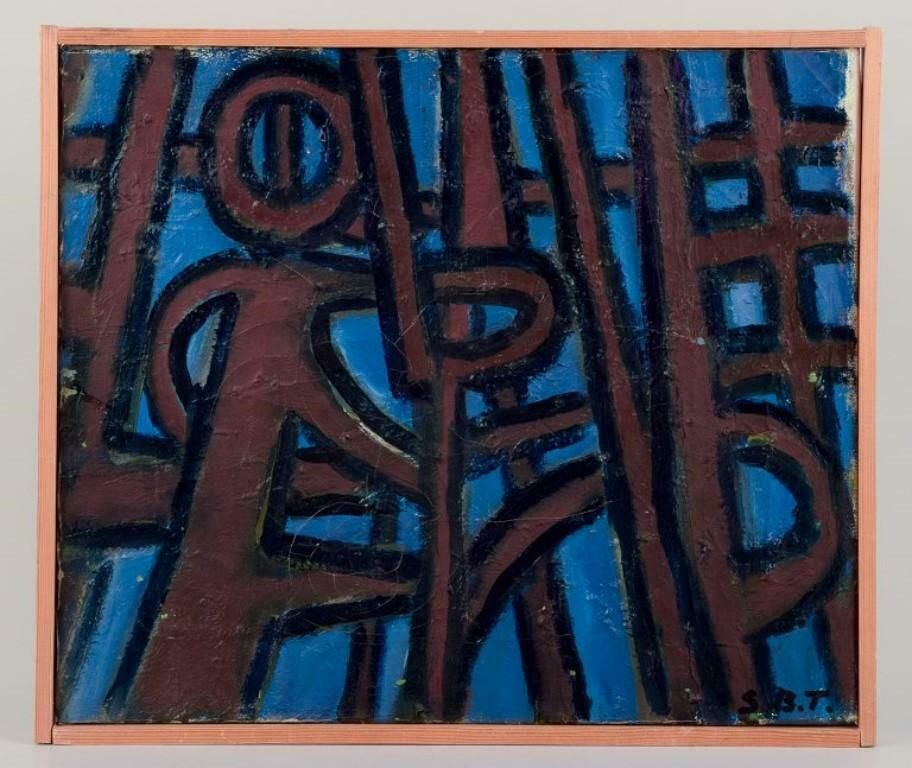 Sven Bertil Thorell, Sweden Artist. Oil On Canvas. Abstract Composition 1960s photo furniture