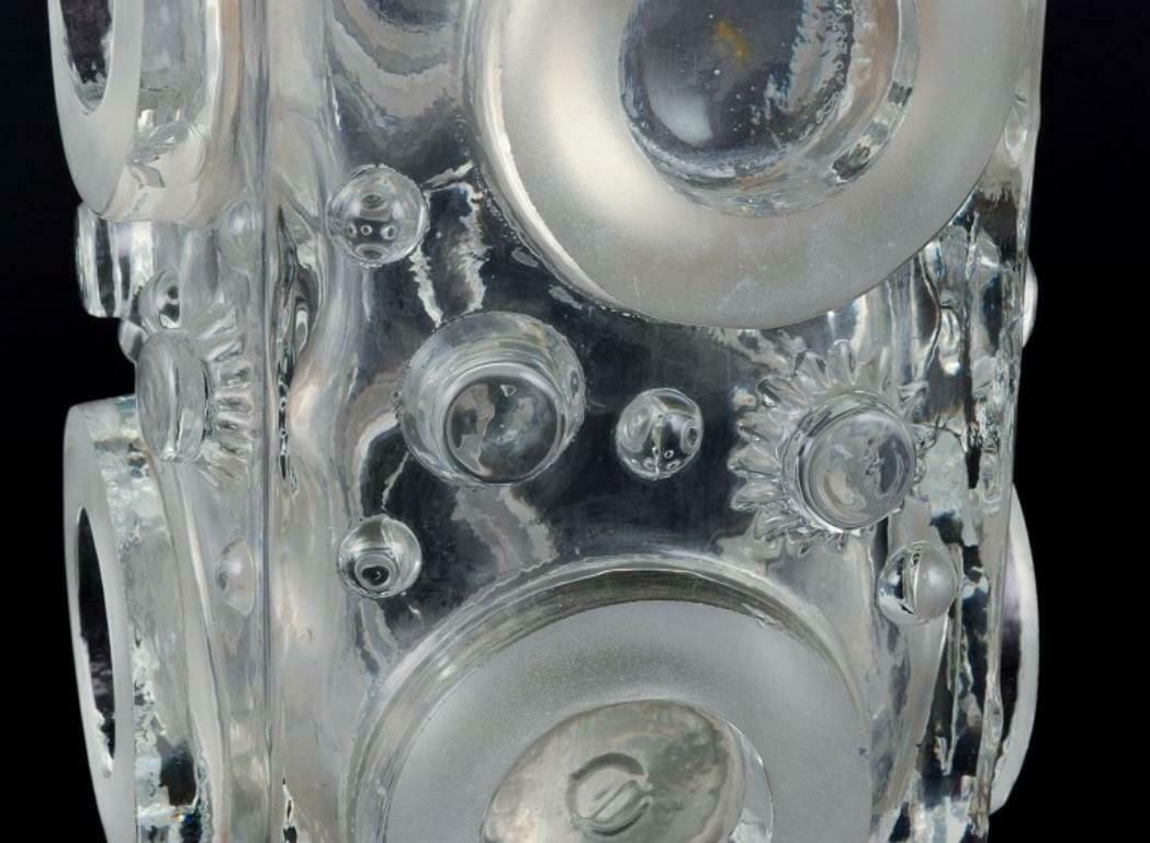 Uno Westerberg For Pukeberg, Sweden. Large Art Glass Vase In Clear Art Glass photo vinterior
