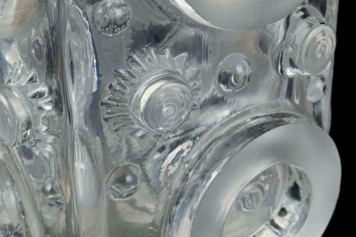 Uno Westerberg For Pukeberg, Sweden. Large Art Glass Vase In Clear Art Glass photo vintage