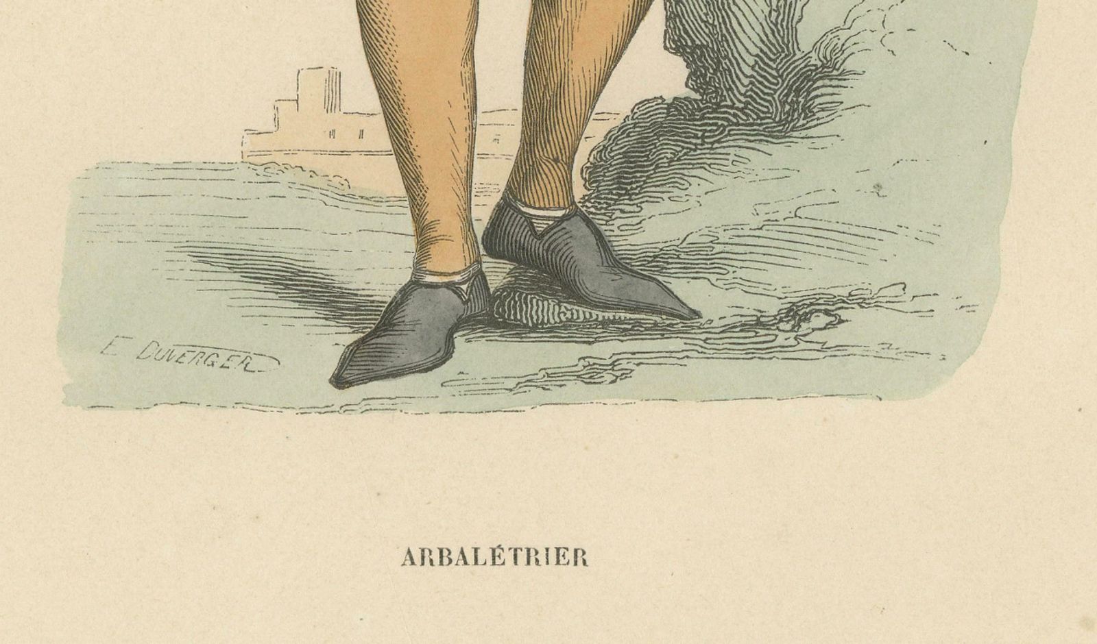 Engraving Of A Guardian Of The Fort: The Medieval Arbaletrier, 1847 photo furniture