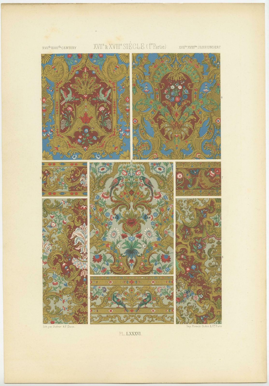Pl. 84 Antique Print Of Xviith And Xviiith Century Ornaments By Racinet photo Art